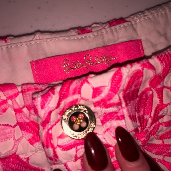 Lilly Pulitzer, Kelly Lace shorts, Pink and White - Picture 5 of 6